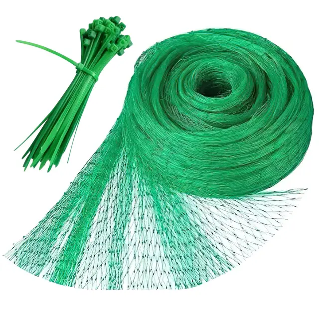 VEGCOO Malla Antipajaros 6 * 10m/4 * 8m, Red Antipájaros de Nylon, Seguridad para Gatos Protección, Malla Protección de Frutas Plantas Verduras Jardín, Viene con 100 Sujetables Plástico (6 * 10m)