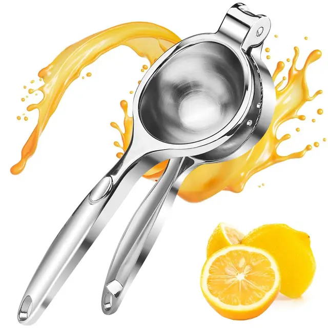 Lime Herramienta Exprimidor, Aluminio Exprimidor de Frutas, 7 cm de Diámetro, Exprimidor Limon Manual Profesional, Prensa Manual para Cítricos, para Limon Naranjas, para Naranja, Lima (Plata)
