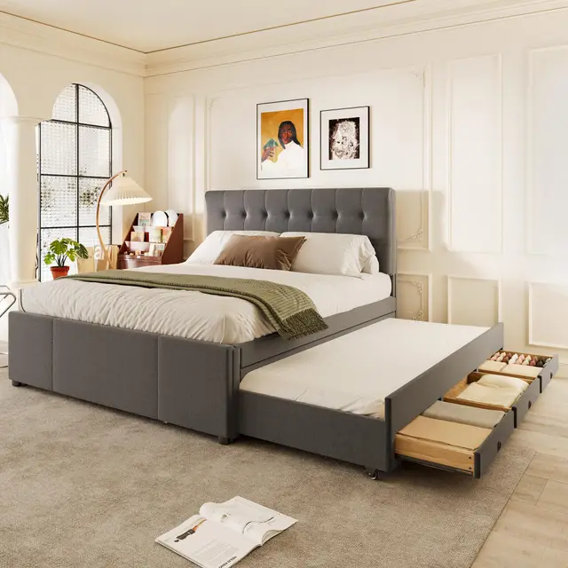 azkoeesy cama nido tapizada 140x200 +