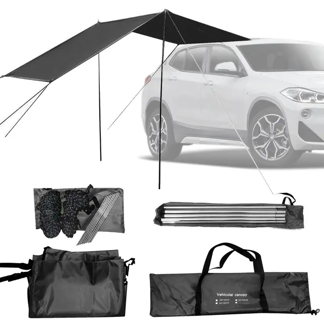 ChenbowToldo para Coche, Tienda Techo Caravana 440x200cm, Toldo Caravana, Carpa Trasera, Portón Trasero, Toldo de Privacidad