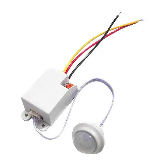 Detector de Movimiento Infrarrojo, Sensor de Movimiento PIR, Mini 220V Ángulo 360° Alcance 8m IP20, Interruptor Techo Interior Activación Automática para Luz LED Baño Pasillo Instalación Empotrada
