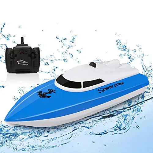 Barco Teledirigido para Niños,Más de 100 Minutos de Tiempo de Juego, 2,4 GHz de Alta Velocidad para Lago,Piscina o Estanque con Batería de 1800 mAh,Juguete Acuático de Regalo para Niños y Niñas(Azul)