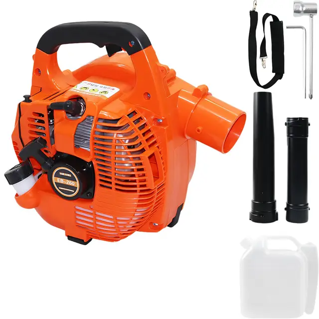 26 CC Soplador de hojas a gasolina portátil inalámbrico, potente motor de 2 tiempos refrigerado por aire - 7500 rpm / 0,75 kW, ligero, para limpieza de hojas, nieve y polvo