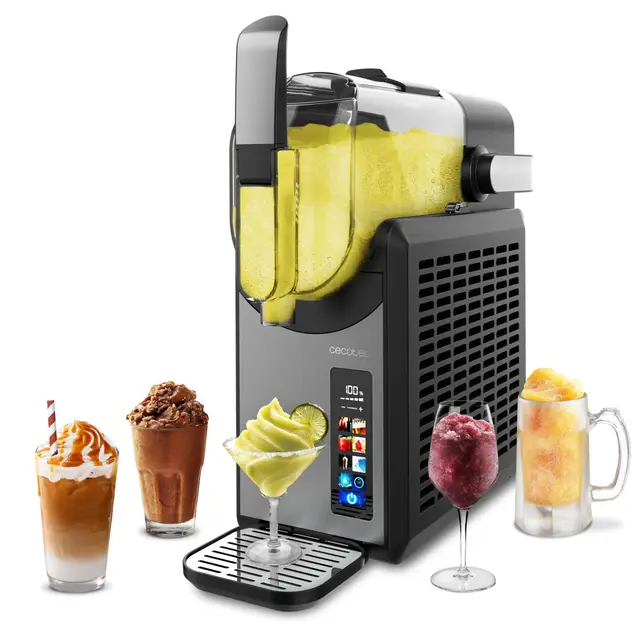Cecotec Máquina de Granizado Heladera 2,6L Twist&Ice 2600. 220W, Bebidas en 15-60mins, 1,9L para Ingredientes, Control Táctil, 6 Modos, Refrigeración Adaptable, Diseño Ergonómico, Boquilla sin Goteo