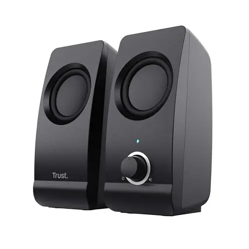 Trust Remo 2.0 Set de Altavoces, Jack 3.5 mm, 16 W, 50-20000 Hz Respuesta Frecuente, Sistema de Altavoces Alámbrico USB para PC, Ordenador, Portátil, Oficina - Negro