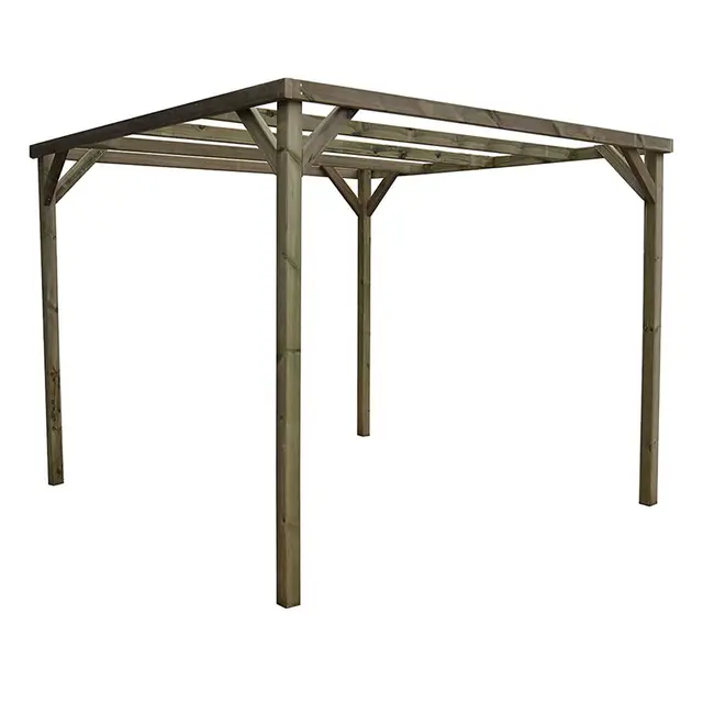 Pérgola Autoportante de Madera Gama Kora de VidaHuerto: Elegancia Natural para Tu Espacio Exterior (Madera DE Pino, 240X240X240 CM)