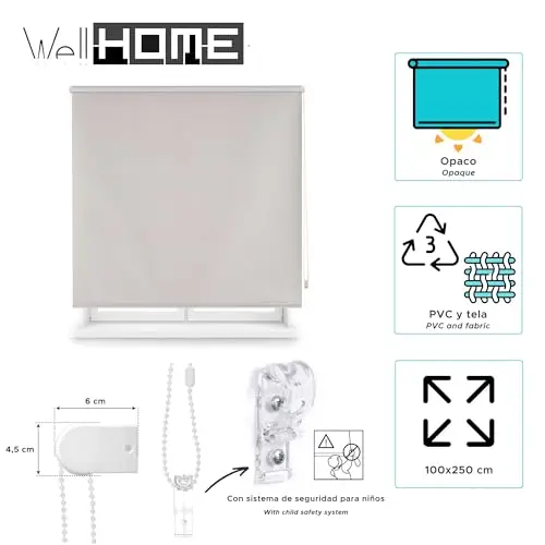 well home estor enrollable opaco gris