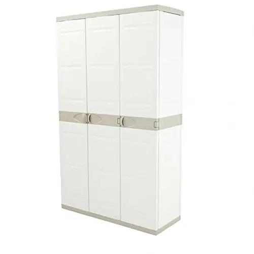 Plastiken 0005675 Titanium Armario, Beig, 105 cm 3 Puertas, 105 cm x 44 cm x 176 cm