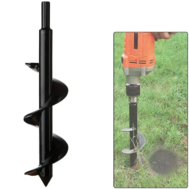 Jardín Excavadora de taladro, Cultivador de suelo Broca, Caña del hex Inoxidable, Taladro sembradoras para ahoyadora Profundamente, Herramientas para Flor Plantando árboles Arbustos (Diá:8cm L:30 cm)