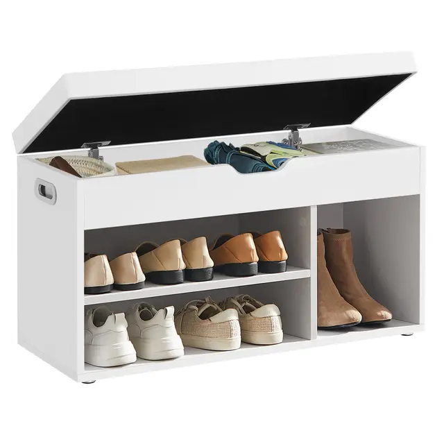 vasagle lhs30w banco zapatero cojín