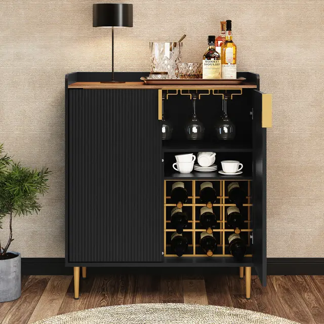 holtico armario vino 9 estantes madera