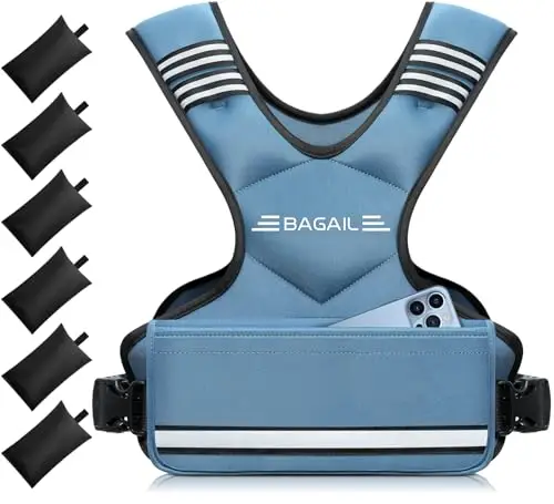 Chaleco de musculación Bagail con placas de hierro extraíbles, pecho ajustable, resistente y duradero para hombres y mujeres, yoga y aeróbic.