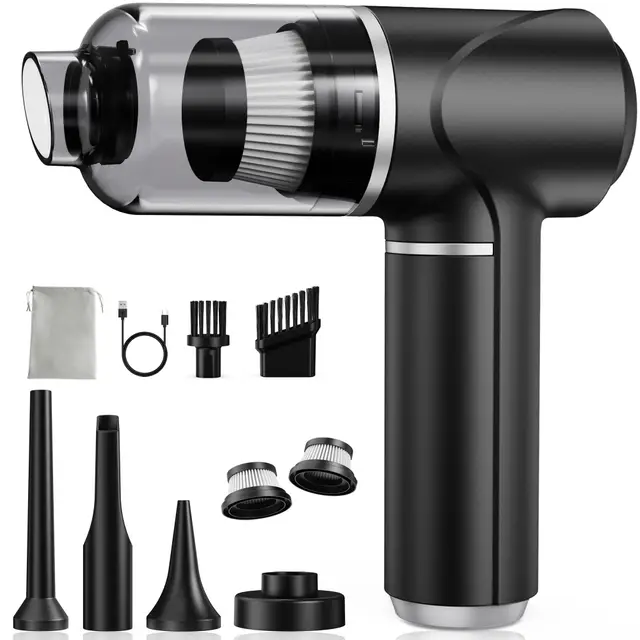 Aspirador de Mano 30kPa - Mini Aspiradora Coche sin Cable Potente Portátil Recargable con Motor sin Escobillas para Coche Oficina Hogar Cocina Pelo de Mascota (Optimizado)