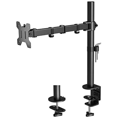 BONTEC Soporte Monitor para Pantallas LCD LED de 13-32 Pulgadas, Brazo Monitor de Escritorio para Pantallas de Monitor hasta10 kg, Altura Ajustable, 2 Opciones de Montaje, VESA 75x75/100x100mm