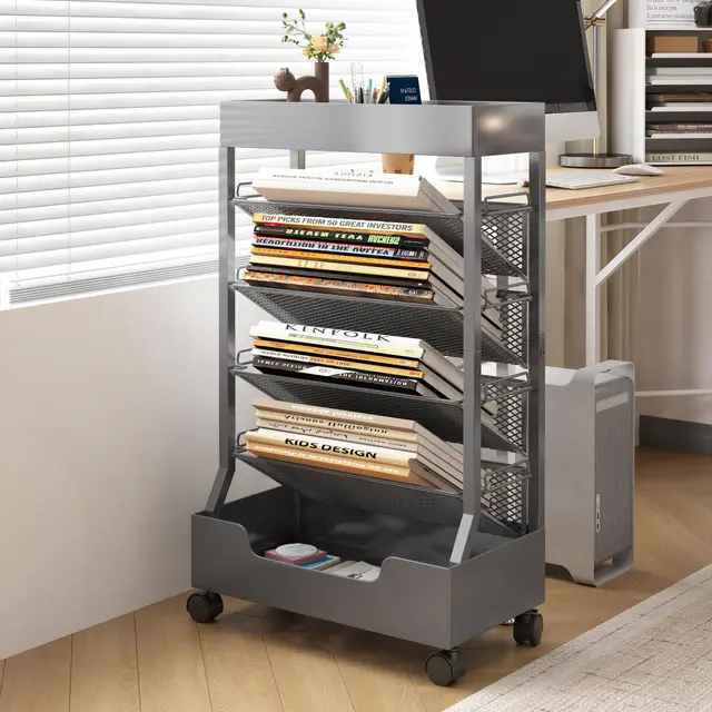 ornestia 2655-gy carrito libros gris