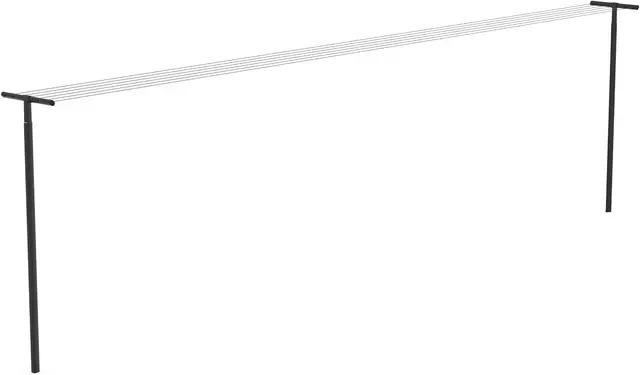 Brabantia Tendedero de cuerdas exterior con postes de aluminio 50M (Black), tendedero exterior para secar la colada al aire libre, tenderete ropa de gran capacidad