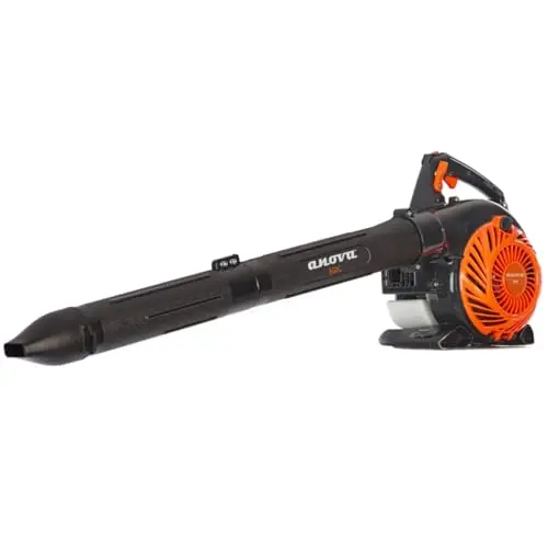 ANOVA - Soplador-Aspirador Gasolina | 1,1 HP - 0,8 KW | 26 CC | 4,9 KG | Volumen Aire 10,5 M³/MIN | Velocidad Aire 60 M/S | para Aspirado en Bricolaje y Trabajos de Limpieza | Arranque Manual