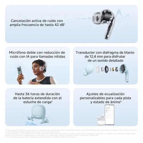 XIAOMI REDMI Buds 8 Lite – Auriculares inalámbricos Bluetooth in-Ear con ANC 42 dB, Driver de 12,4 mm, Graves intensos, hasta 36 h de autonomía, 5 ajustes de EQ y Bluetooth 5.4. Blanco