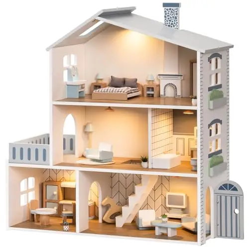 robud casa de muñecas madera 3 pisos