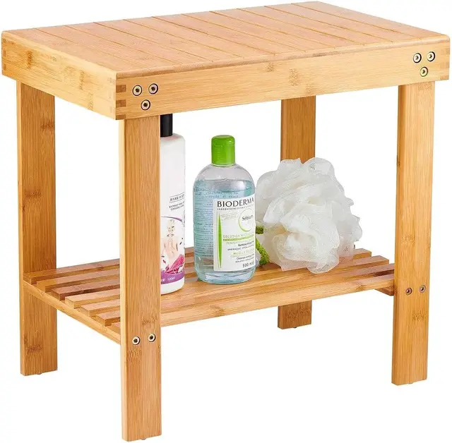 vaefae taburete bambú spa antideslizante