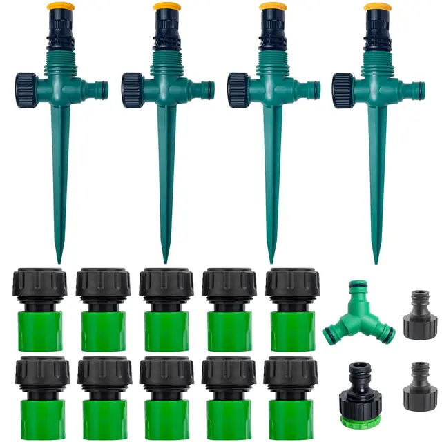 4pcs Aspersor Jardin, Ajustabl Aspersor de Césped 360 °, Aspersor de Jardín Multifunción, Acoplamiento de Manguera, para Jardín Plantas Pastorales Aspersores para Cesped