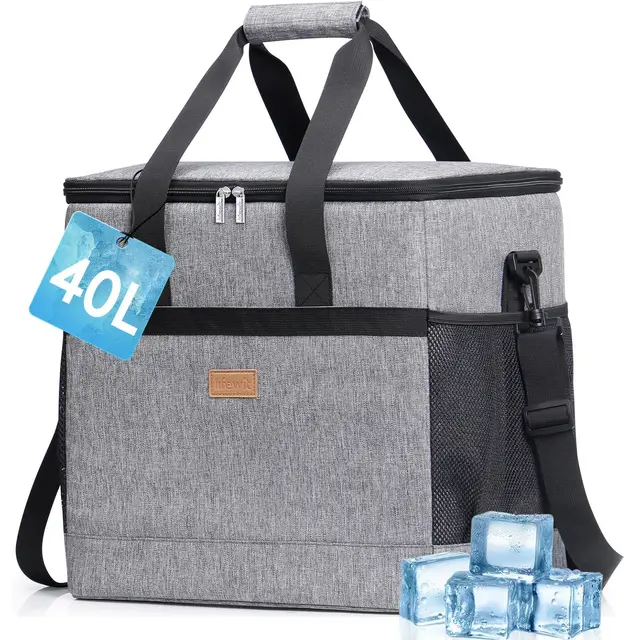 Lifewit Nevera Portatil 40L, Bolso Neveras Isotermica para Hombre, Grande Bolsas Termica porta Alimentos, Cooler Bag Tela Plegable para Playa, Camping, Viaje, Trabajo, Picnic, Gris
