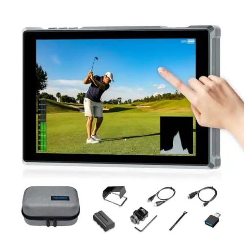 FEELWORLD FW759 Pro Monitor de Campo para cámara DSLR con Pantalla táctil HD de 7 Pulgadas y 400 nits, resolución 1280x800, batería F550, Entrada AV HDMI 4K y monitorización de Forma de Onda
