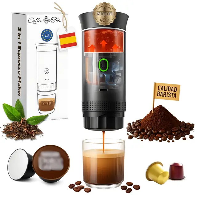 Astur Group Cafetera Portátil Multicápsulas y Molido