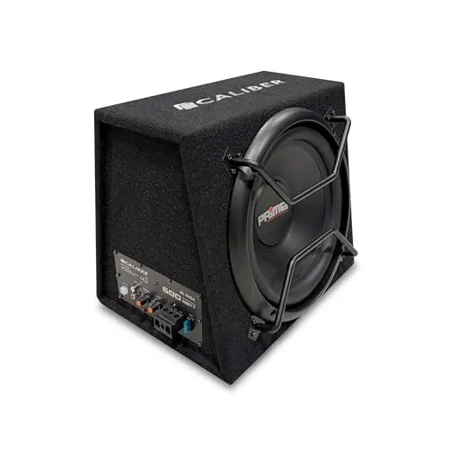 Caliber BC112SA - Subwoofer para Coche (Altavoz de subgraves (subwoofer) con Caja acústica, 600 W, 4 Ω, 30,5 cm (12"), Encerrado, 395 mm), Gris
