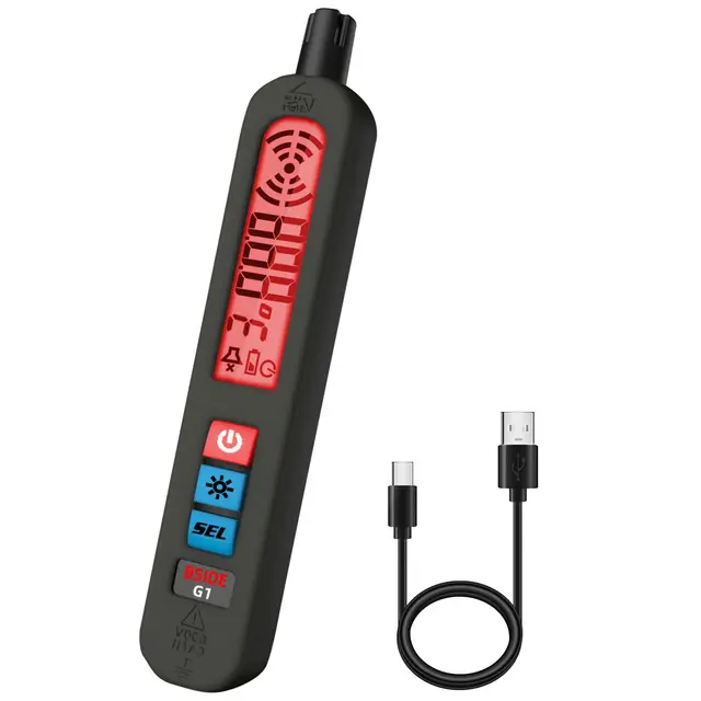 BSIDE G1 Detector de Fuga de Gas Recargable con Alarma Visual Audible y Vibración Bolígrafo Comprobador Multi Gas Portátil para Butano Propano Metano LPG Autocaravana Industria