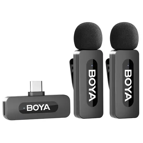 boya micrófono solapa inalámbrico dual