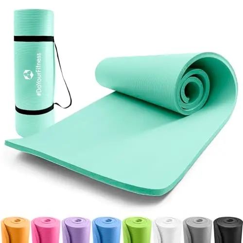 #DoYourFitness® Esterilla de fitness y yoga antideslizante | Para principiantes y avanzados | Grosor de 0,8cm a 2cm | Esterilla de gimnasia que no daña las articulaciones 183cm x 61cm o XXL 190cm x 100cm