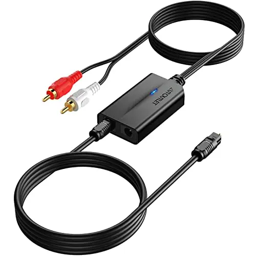 AUTOUTLET 192kHz Conversor Audio Digital Analóg SPDIF a RCA Convertidor de Audio Digital a Analógico conector RCA Óptico Soporte PCM para HDTV Blu-Ray DVD
