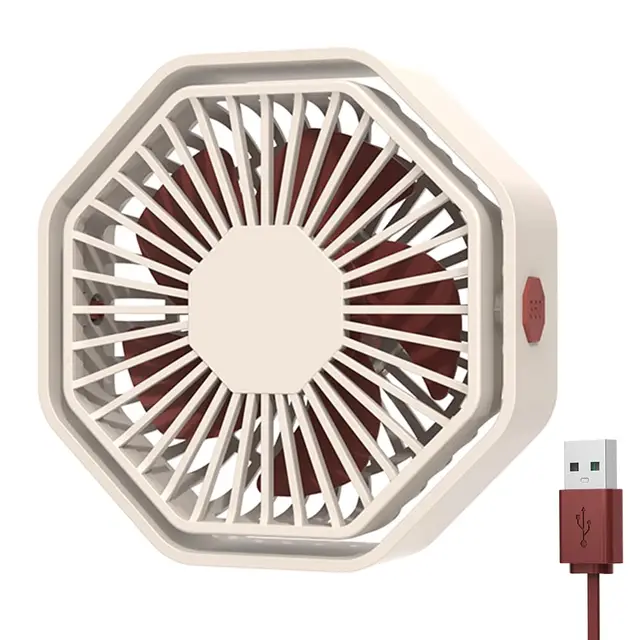 Ventilador USB Silencioso, Ventilador Portatil de 3 Velocidades, 360 Grados Rotation Admirador Pequeño, Admirador de Mesa para Biblioteca, Oficina, Camping, Picnic