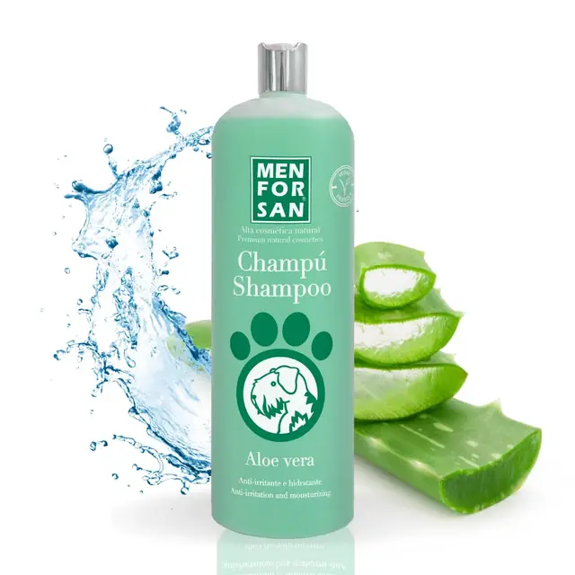 MENFORSAN Champú Aloe Vera para Perros | Hidrata en profundidad | Acción Anti Irritaciones y Anti Eczemas | 100% Natural | Herbácea | 1L