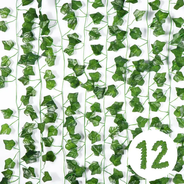 vinabo hiedra artificial 12 pcs 2,1m