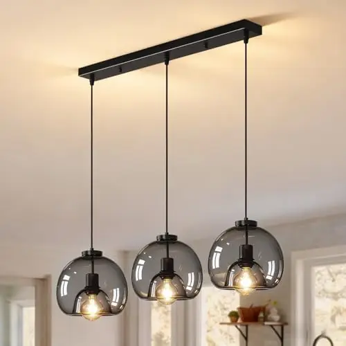 zhawete colgante vidrio negro 3xe27