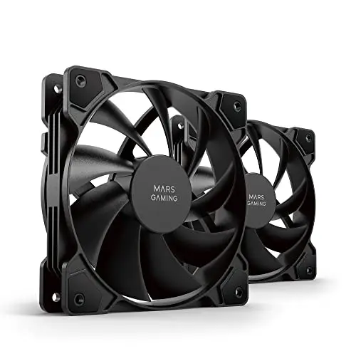 Mars Gaming MF-PROX2, Kit 2x Ventiladores 120mm, Sistema Anti-vibraciones, Ultra-silenciosos, Doble Conexión 3PIN + 4PIN, Negro