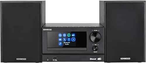 Kenwood M-7000S-B - Microcadena Color Negro, con Bluetooth, USB, CD y en Radio Dab + o FM - Mini Equipo de Musica para casa