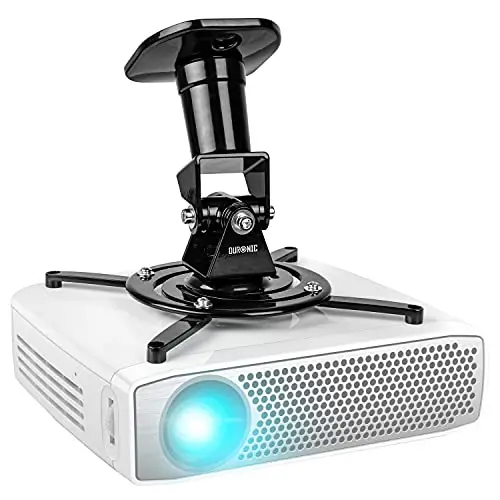 Duronic PB01XB Soporte para Proyector de Techo y Pared, Universal, Giratorio 360º y articulable hasta 180º, Carga Máx.10 kg, Cine en Casa, Videojuegos, Presentaciones, Color Negro