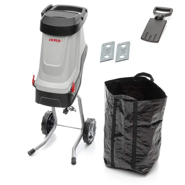 IKRA trituradora eléctrica IMH 2800, incl. bolsa de recogida de 45 l, 2800 W, incl. 2 cuchillas reversibles de repuesto