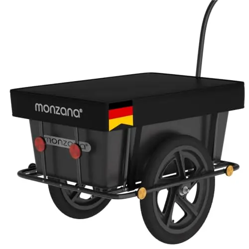 MONZANA® Remolque para Bicicleta 90L Carga 80Kg Incl.Acoplamiento Cesta extraíble Bici Lona Equipaje Compras