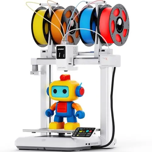 Anycubic Kobra X Impresora 3D Multicolor, Impresión con Multifilamentos Blandos y Duros, Autonivelación Mejorada, Impresión en 4 Colores (hasta 19 Colores), Tamaño de Impresión: 260 x 260 x 260 mm
