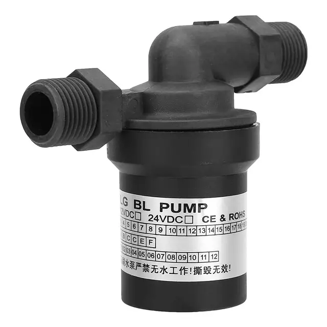 lyrlody Bomba de Agua Solar de Alta Temperatura, DC 12V 10W, Calentador de Agua sin Escobillas, Bomba de Circulación Caliente Sumergible, Bajo Ruido, 1/2 Hilo