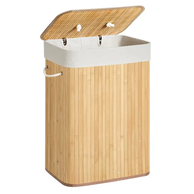 songmics cesto bambú 72l plegable