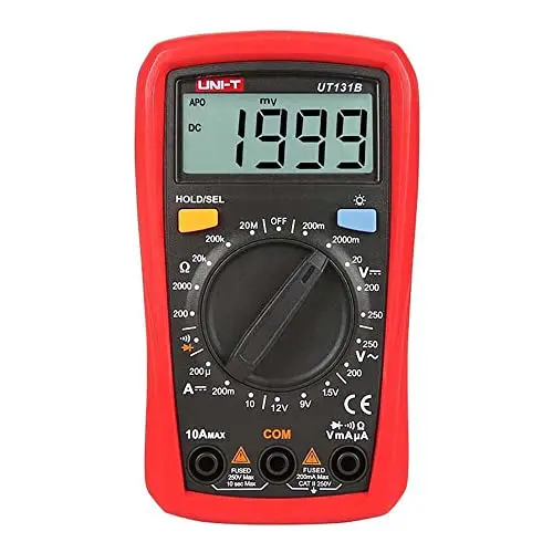 UNI-T Multímetro digital UT131B, comprobador de corriente de tensión AD/DC con capacidad de resistencia, prueba de NCV y medición de temperatura