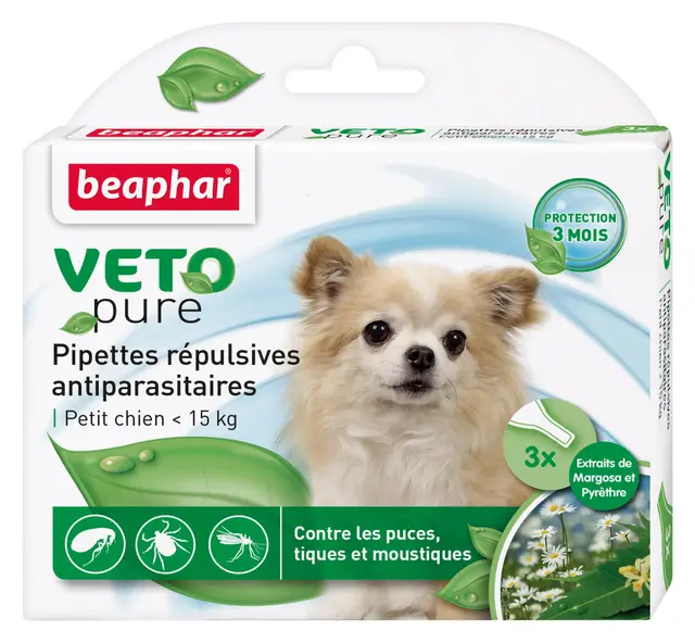 Beaphar VETOpure pipetas de Tratamiento antiparásito para Perros.