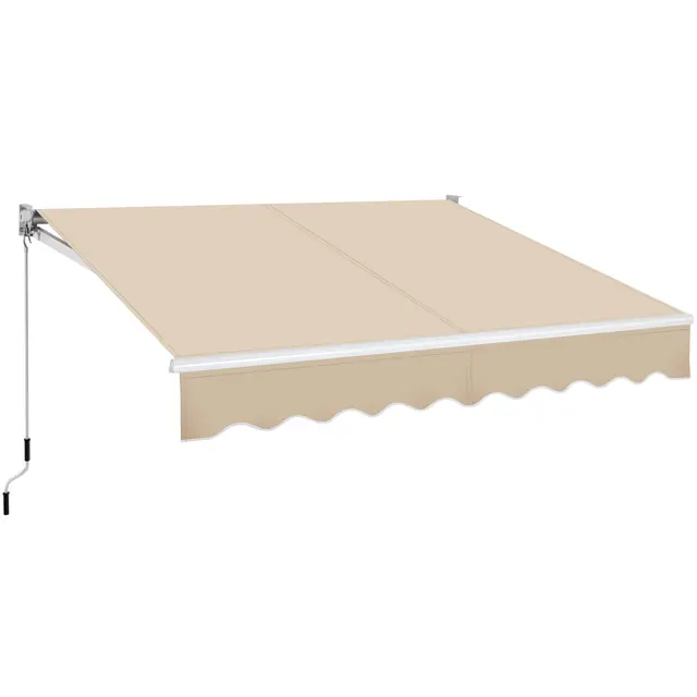 Yaheetech Toldo Manual Retráctil 250 x 200 cm de Brazo Articulado para Balcón, Ventana, Puerta - Parasol Plegable Impermeable y Anti-UV Beige