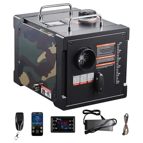 VEVOR Calentador Diésel de 8 kW, Todo en Uno, Portátil, con Control por Aplicación Bluetooth, Mando a Distancia y Pantalla LCD, para Camiones, Furgonetas, Autocaravanas, Caravanas y Garajes, 7 L