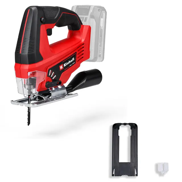 Einhell Sierra de calar a batería - TC-JS 18 Li - Solo Power X-Change. Litio-Ion, 18 V, incl. hoja de sierra de calidad KWB para madera, carrera pendular conmutable. No incluye cargador ni batería
